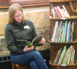 Highlands Nature Center education specialist Paige Engelbrektsson gets ready for a Knee-High Naturalist class.