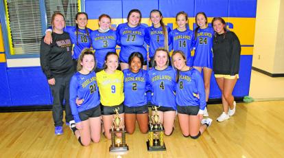 Photo by Christopher Smith/Staff The HHS varsity volleyball team finished conference play with a record of 6-0, after defeating Blue Ridge Early College 3-0, last Wednesday. 
