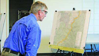 Members of the public got their first look at plans for the Blue Ridge Community Connector during a presentation at the Highlands Rec Center.