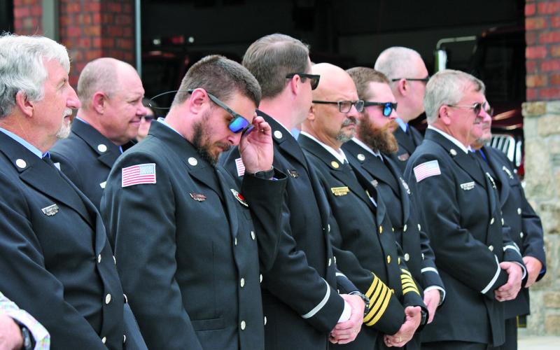 Members of Highlands Fire and Rescue turned out in their formal uniforms for the dedication and grand opening of the new fire station on Franklin Road on Friday afternoon.