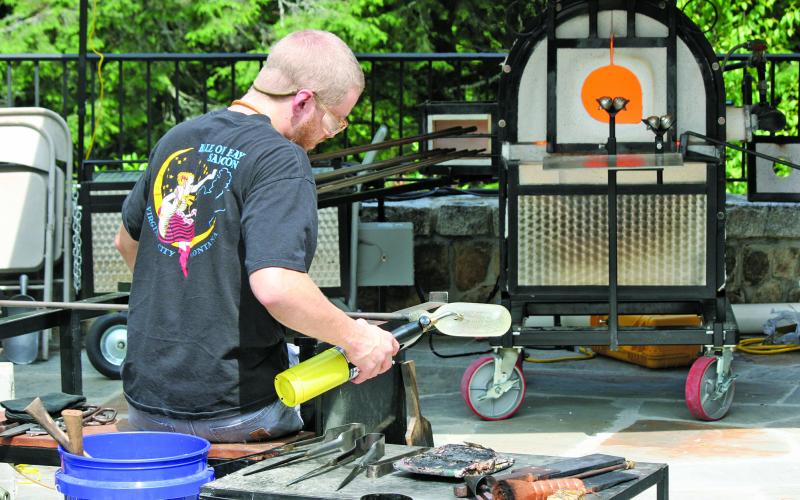 A glassblowing demonstration was among the popular attractions during The Bascom’s “Community Day” on Saturday.