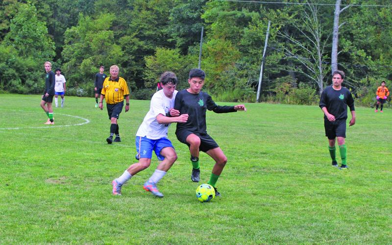 Highlands and Blue Ridge staged a defensive battle on the soccer pitch that ended in a 2-1 Highlanders win.