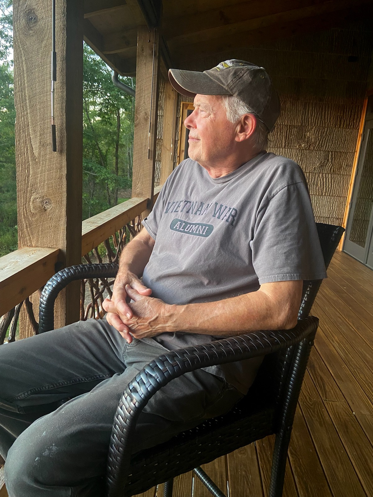 Submitted Photo Vietnam veteran Rick St. John sitting on the deck of his home in Sky Valley. 