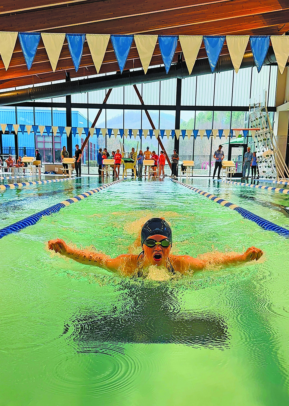 The Highlands Hurricanes swim team defeated Jackson County 356-289 last week in Cullowhee.