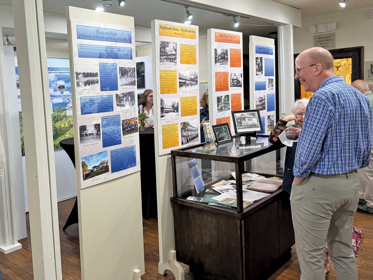 Highlands Historical Society President Tracy Foor at the reception for the book signing.