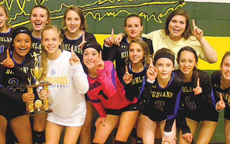 The Highlands JV volleyball team defeated Hiwassee Dam 25-17, 25-22.