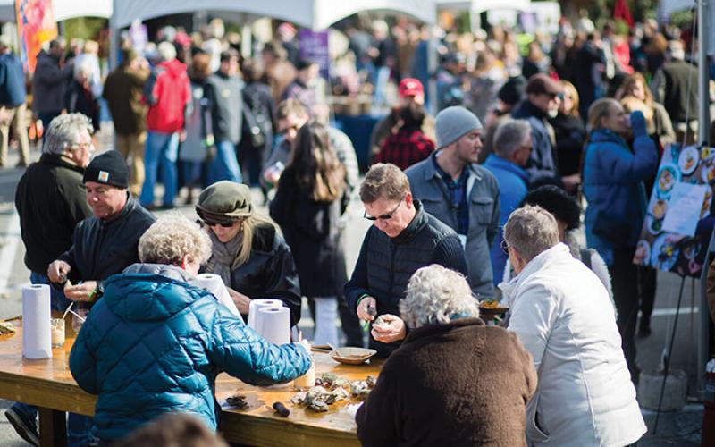 During the 2018 Food and Wine Festival revelers packed Main Street in downtown Highlands, putting away more than 28,000 steamed oysters.