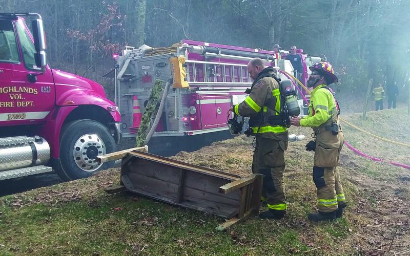 Firefighters from five different municipalities provided aid to Highlands Fire and Rescue during a Thursday Jan. 23 house fire on Buck Creek Rd.