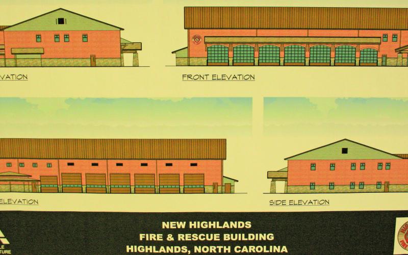 Architectural drawings of the new fire station to be built on Franklin Road.