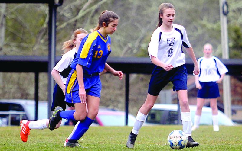 Striker Caitlin Tingen scored one goal in the Lady Highlanders’ 7-1 win over Summit Charter School.
