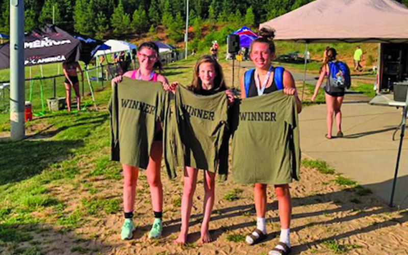 Highlands volleyball players India Clark, Tessa Wisniewski and Jordan Carrier won a three-on-three volleyball tournament on July 11 in Greenville, South Carolina.