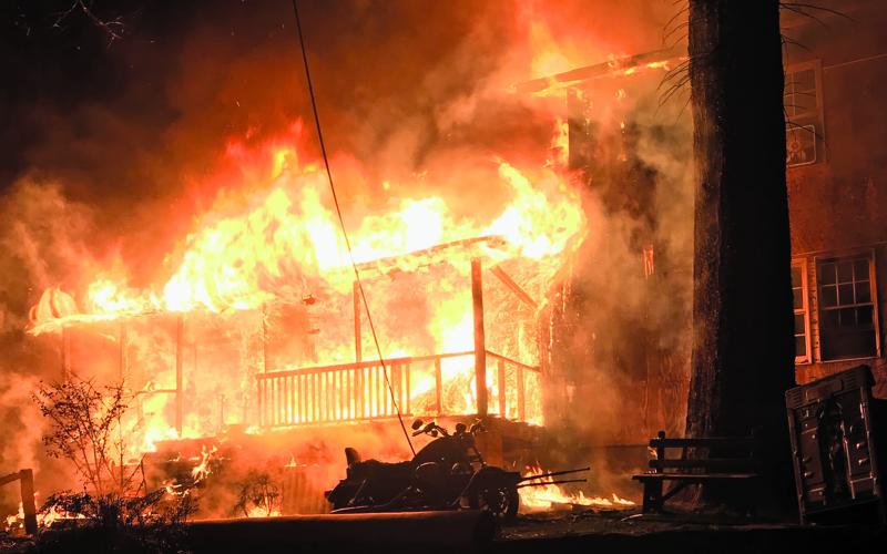 Despite the best efforts of multiple fire departments from two states, fire claimed a residence at 2797 Clear Creek Road in Highlands on Nov. 17.