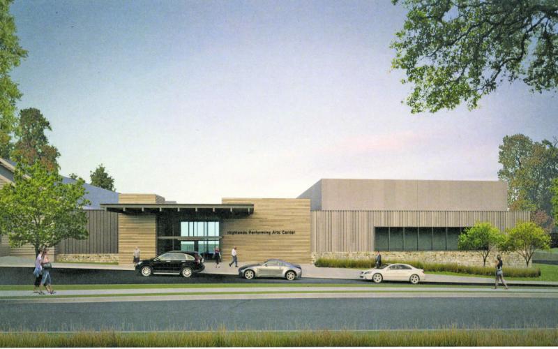 This artists rendering shows what the exterior of the Highlands Performing Arts Center will look like once a renovation and expansion project is completed at the Chestnut Street facility.