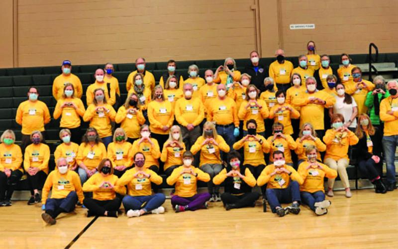 Volunteers with the Highlands-Cashiers Plateau COVID-19 Vaccination Initiative gathered for a photo following a weekend vaccination clinic.