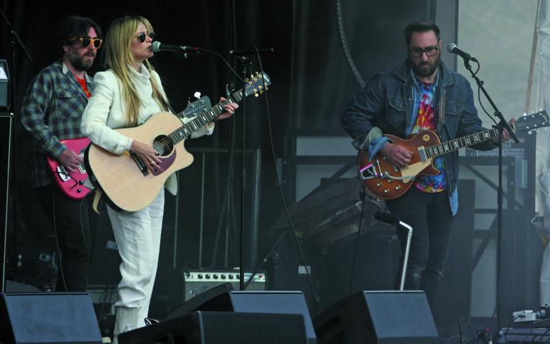 Shelly Colvin and her band played at the Bear Shadow music festival at Winfield Farm in Scaly Mountain on Friday night. The four-day festival was the first live music event many of the acts had played in more than a year due to the COVID-19 pandemic.