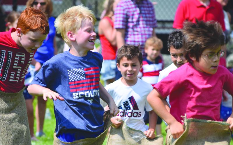 A group of kids playing field games during Fourth of July two years ago.