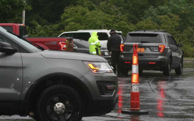 Photo by Ryan Hanchett Detectives at the scene at HCH, Tuesday morning.