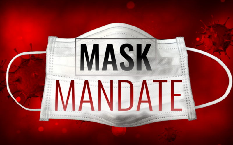 The need for a mask will be required as long as test positivity rate in the “RED” category per the CDC. The need for mask will be reevaluated weekly.