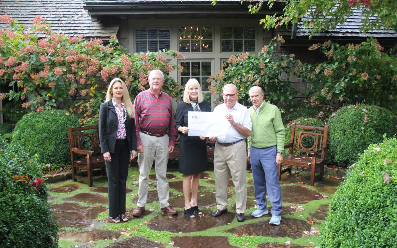 Submitted Photo L-R Tara Southern, Tournament Administrator,  Earle Mauldin, Tournament Committee Member, Robin Tindall, HCHF Executive Director &amp; CEO, Jim Santo, Tournament Co-Chair, Mike Campbell, Highlands Country Club President.