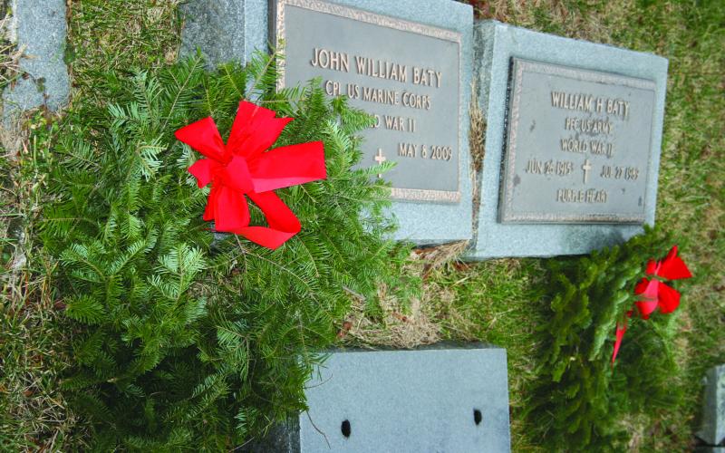 Wreaths placed at the 2019 Wreaths Across America