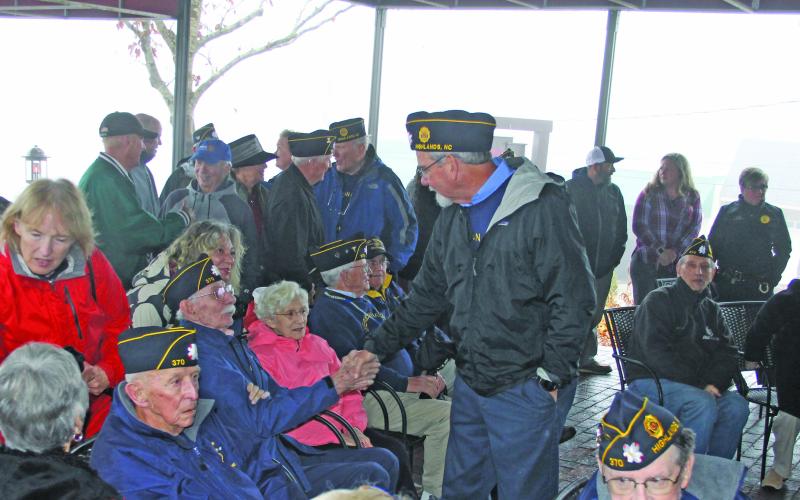 Photo by Christopher Smith/Staff Mayor Patrick Taylor shakes the hand of a veteran.