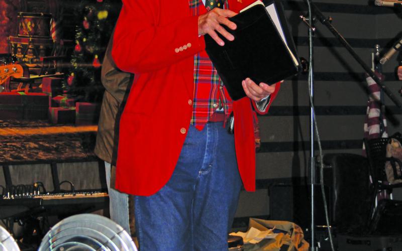 WHLC's Chuck Cooper on stage.