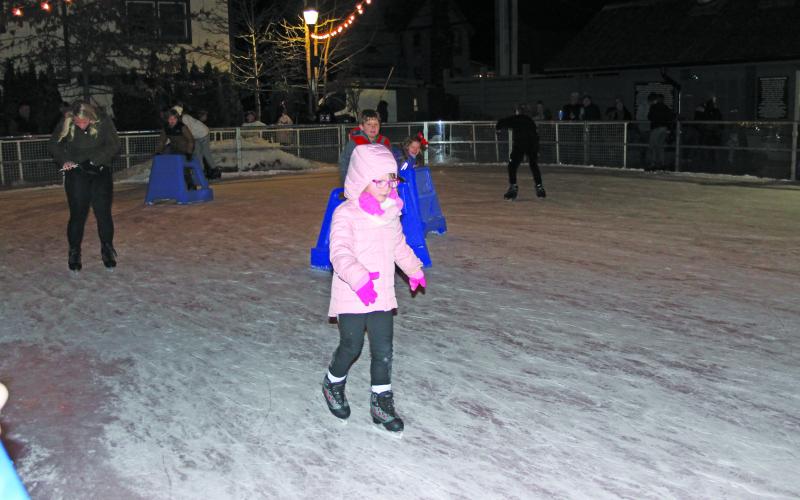 Ice skating at Kelsey Hutchinson Founders Park.