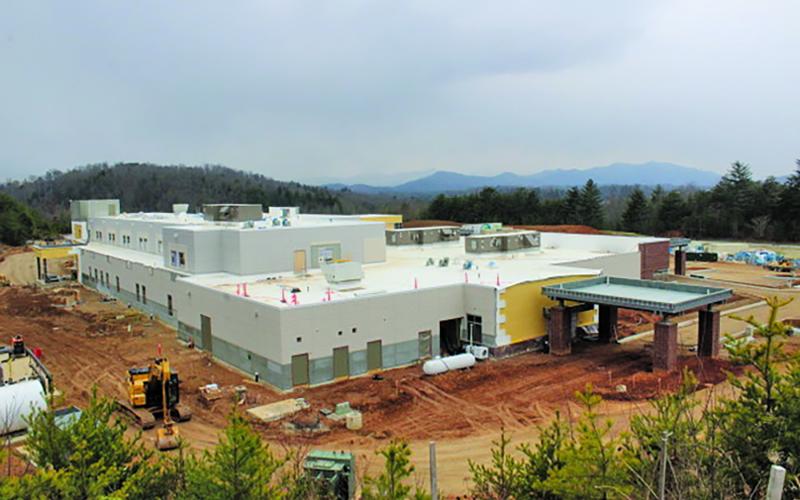 Photo by Jake Browning/The Franklin Press A view of the new Angel Medical Center under construction on One Center Court, off Sylva Road in Franklin.