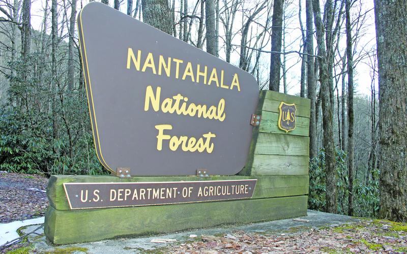 Photo by Christopher Lugo/Staff The  Nantahala National Forest sign coming into Highlands from Scaly Mountain.
