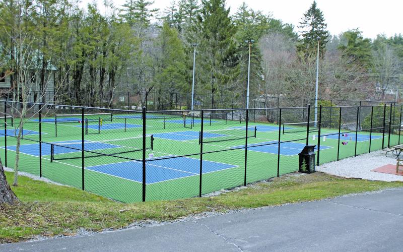 Photo by Christopher Lugo/Staff The new pickleball courts at Highlands Recreation Park will now have lights for longer hours of play during the day.
