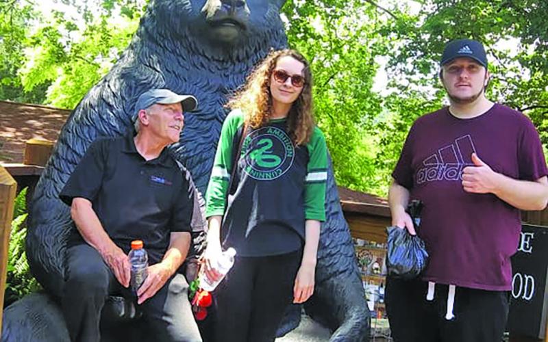 Submitted Photo Brooke Bird pictured with Bruce and Brando Bird. Brooke was pinned in her car for 45 minutes earlier this February and had to spend 10 days in the hospital.