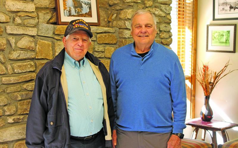 Photo by Kaylee Cook/Staff Lauch “Lock” Magruder and Paul Schowalter, were two of 91 veterans to take an honor flight, organized by Blue Ridge Honor Flights in Hendersonville.