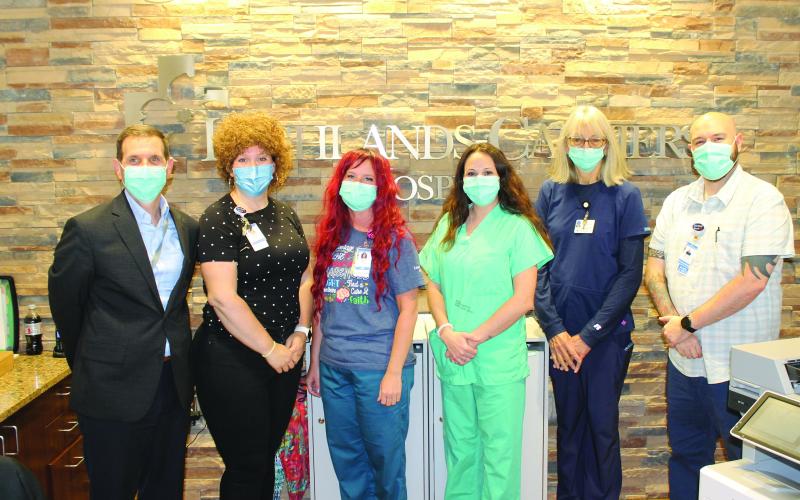 Photo by Christopher Lugo/Staff HCH CEO Tom Neal, Eckerd Living Center Director Emily Bowers, Kelli Randall, Jessica Brooks, Susan Kaminsky, and HCH Nursing Director Hollis Whitehead.