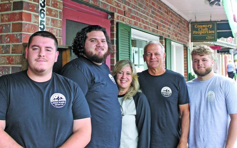 Photo by Christopher Lugo/Staff Dane, Garrett, Tommy, Dan and Pam Canary plan to open the new Highlands Pizza Place in the coming weeks.