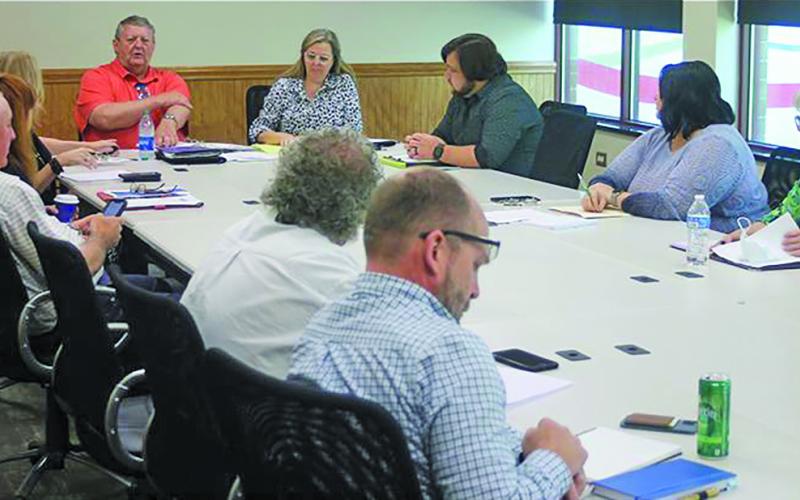Photo by Will Woolever/The Franklin Press Representatives from agencies throughout the county participate at the Mental Health Task Force meeting.