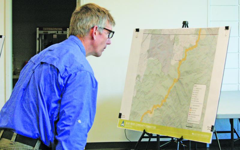 Members of the public got their first look at plans for the Blue Ridge Community Connector during a presentation at the Highlands Rec Center.