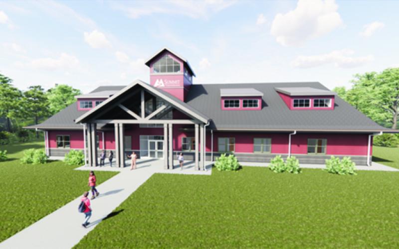 This drawing shows what a new high school building at Summit Charter will look like.