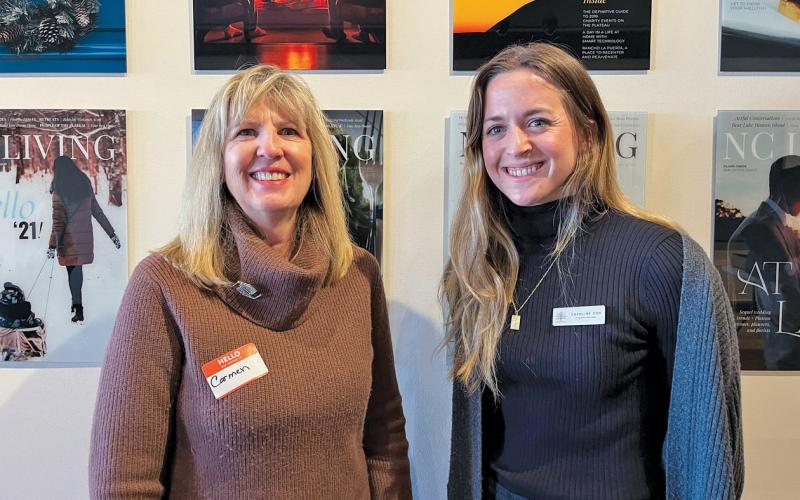 Submitted photo - Carmen Waite, CEO of Boys &amp; Girls Club of the Plateau, stands beside Caroline Cox, Programs Director of The Literacy &amp; Learning Council, after both spoke about early childhood care at a Highlands Chamber chat.