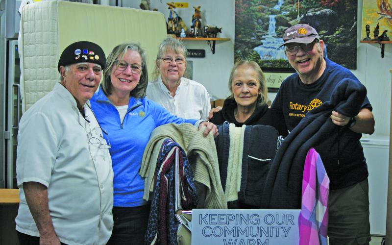 Members of the Mountaintop Rotary Club and staff from the Highlands Emergency Council gathered on Thursday to collect the final coats for the 2024 coat drive. This year’s drive brought in nearly 3,000 cold weather clothing items.