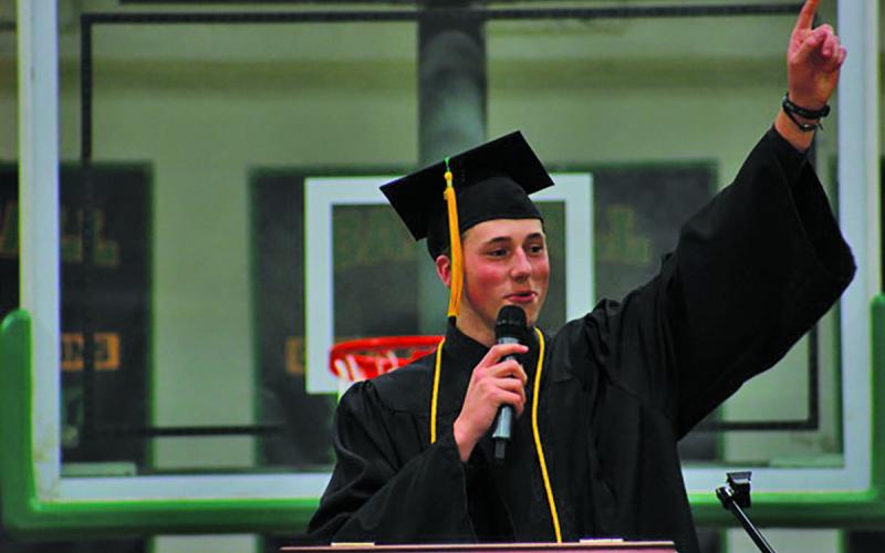 Blue Ridge senior Ethan Henson addressed the crowd at graduation.