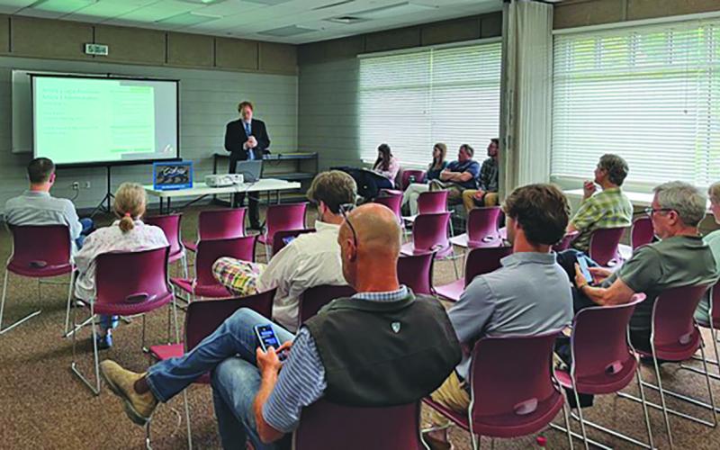 CodeWright founder Chad Meadows continued his effort to lead stakeholders through proposed development requirements during a recodification meeting in Cashiers on May 30. Meadows said he is hopeful the changes may be adopted by August.