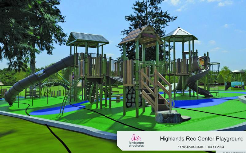 An artist’s rendering of the proposed new playground in Highlands.