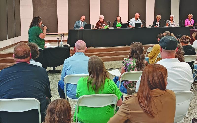 The Jackson County Board of Education was greeted by a capacity crowd at Blue Ridge School for its September meeting on Tuesday.