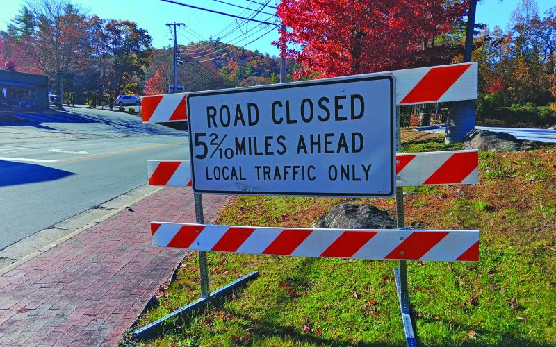 A large void under the surface of NC106 created by Hurricane Helene has led to the road being closed to vehicle traffic near the Blue Valley Overlook. The road normally serves as Highlands’ primary commercial route.