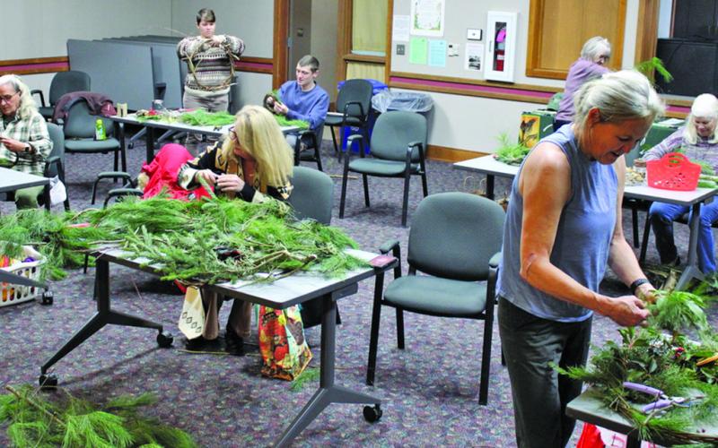Participants in the “Wildcraft Wreath Workshop” at Albert Carlton Cashiers Library got a lesson in decorating using renewable resources.