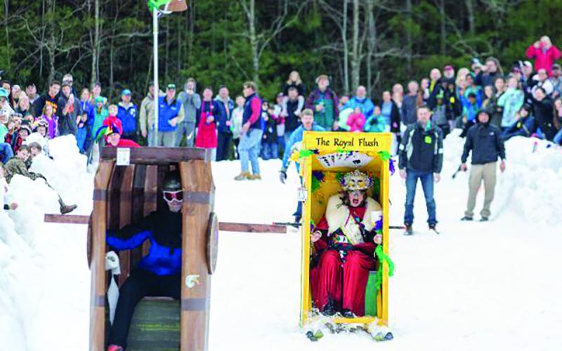 Sapphire Valley Ski Resort’s annual outhouse races have become a popular Jackson County winter attraction.