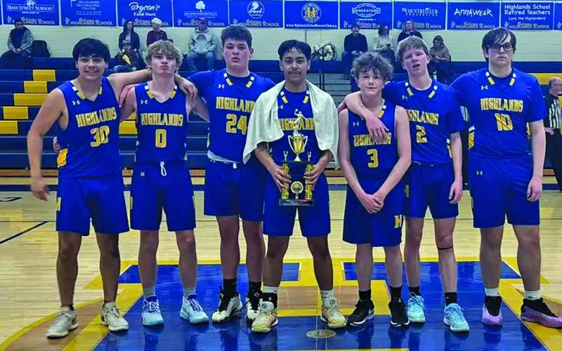 Highlands’ junior varsity boys basketball team took home the championship trophy at the Little Smoky Mountain 1-A Conference tournament.