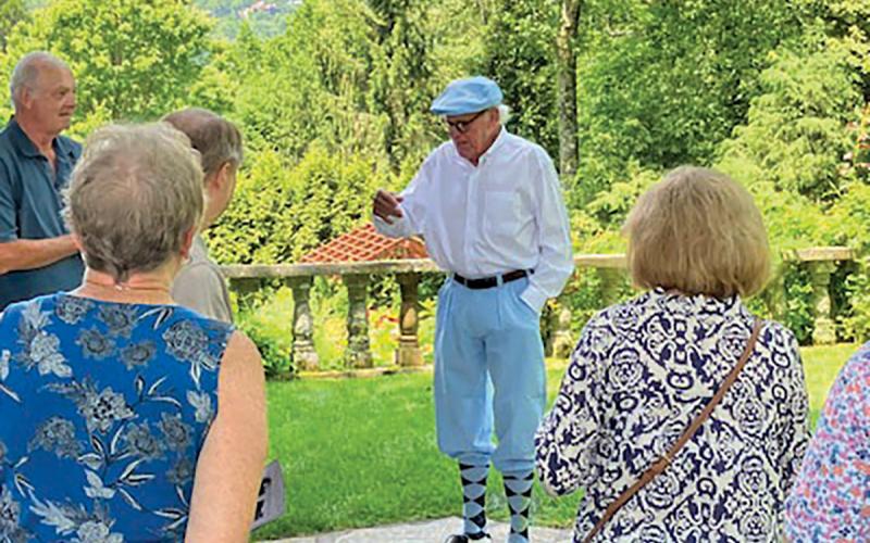 The ghost of Henry Sloan, portrayed by Harry McDonald, welcomes guests on the tour.