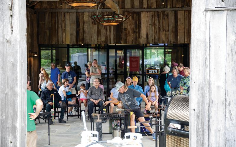 A glass blowing demonstration with the Green Energy Park during Community Day 2024.
