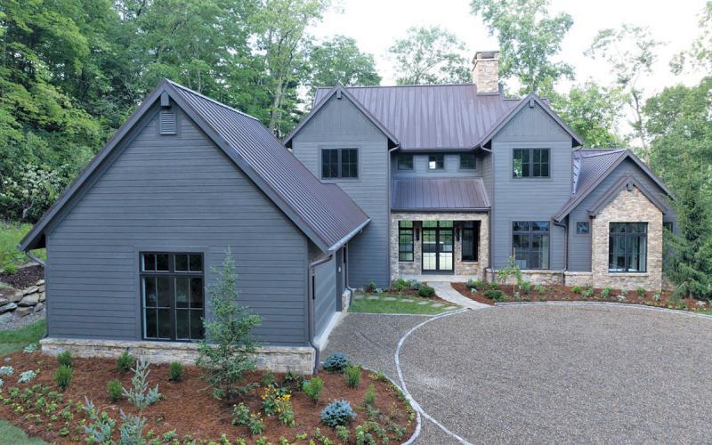 This modern rustic home in the new Saratay Falls development will be featured in the 2025 Cashiers Designers Showhouse event.